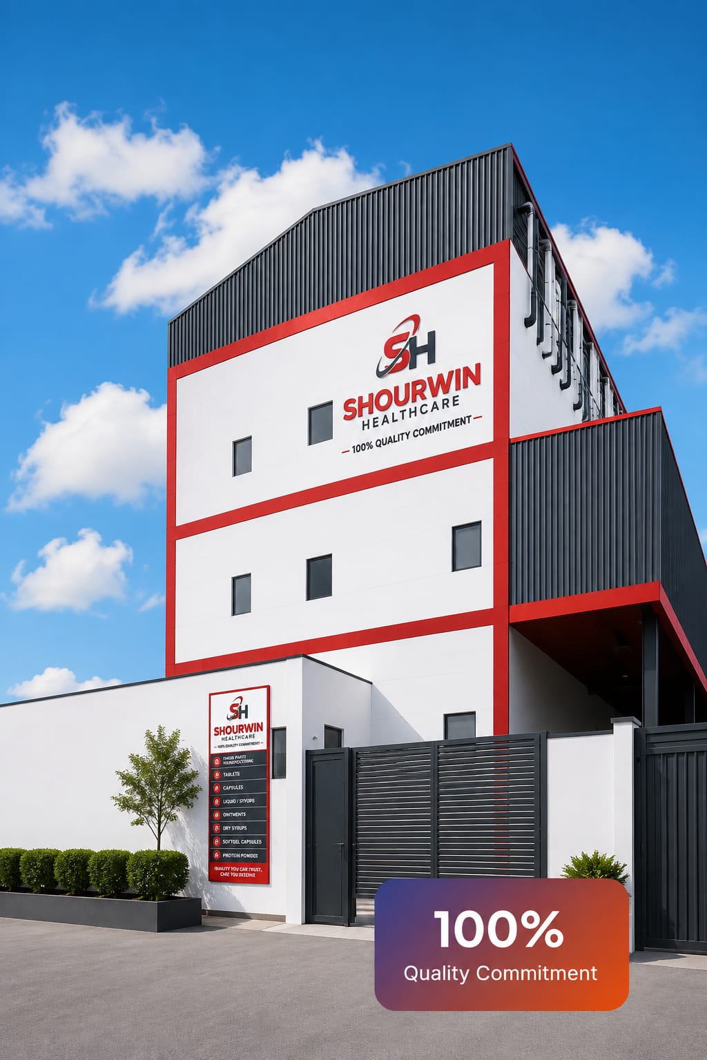 Modern pharmaceutical manufacturing facility